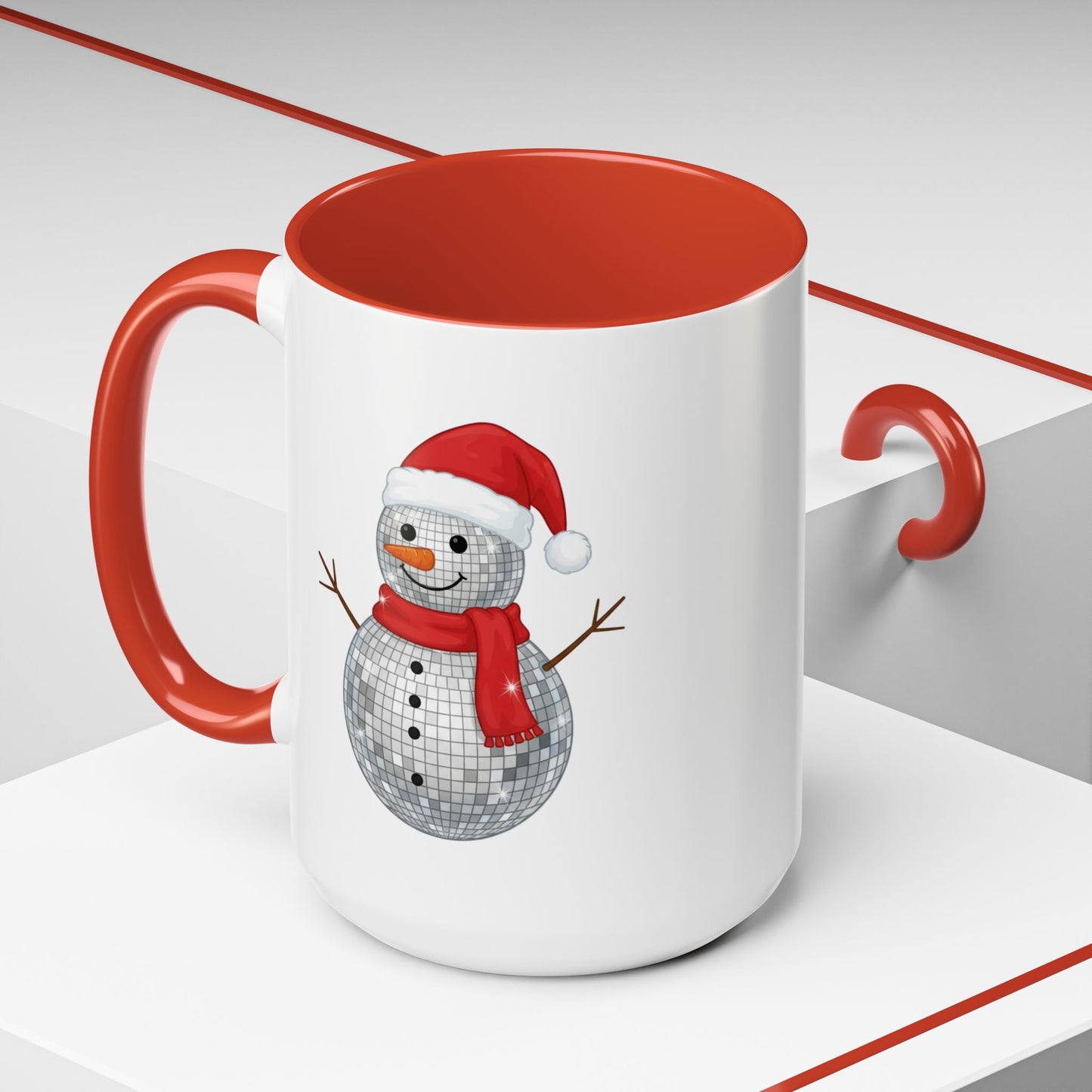 Disco Ball Snowman Christmas Coffee Mug - 11 oz. or 15 oz.