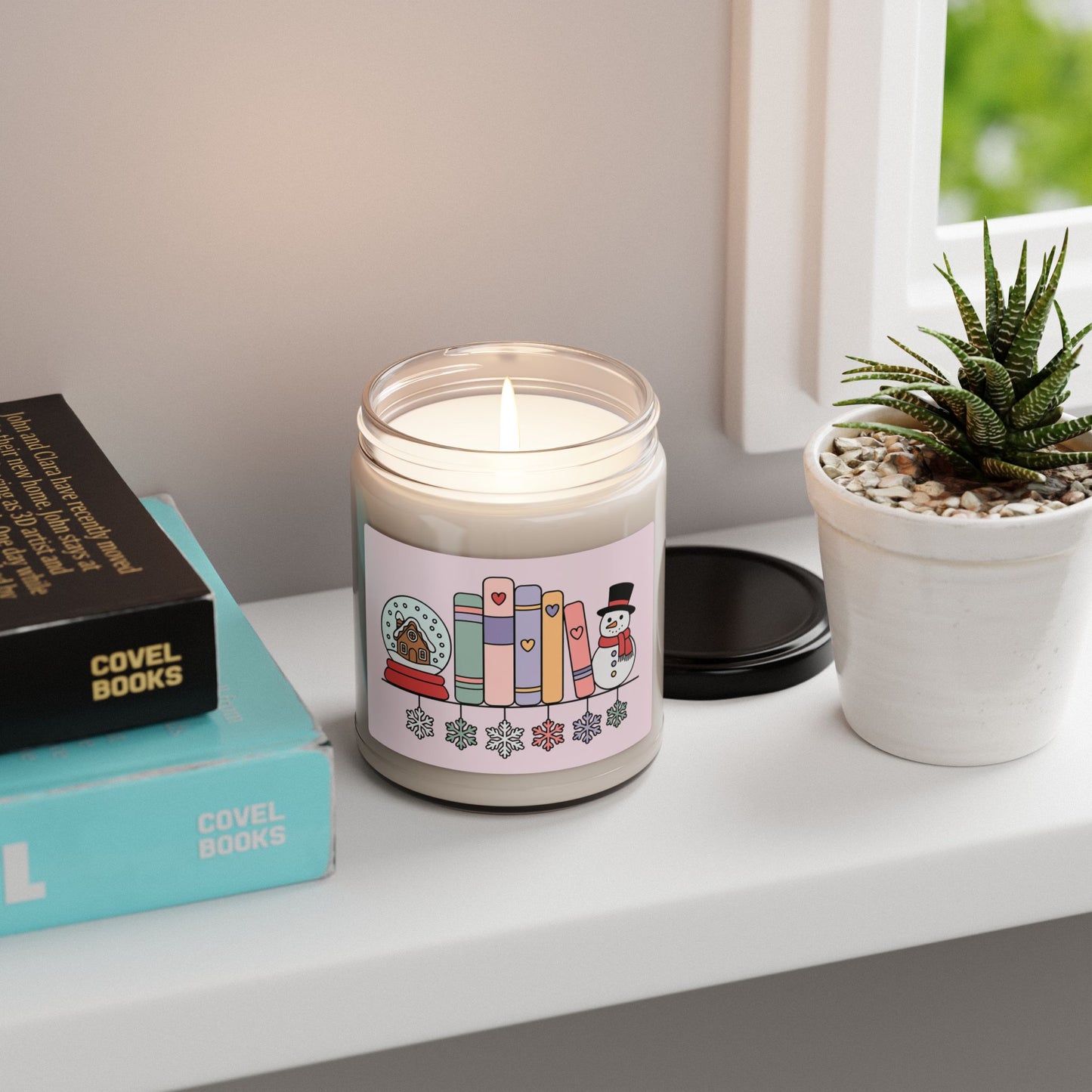 Cozy Book Shelf Christmas 9oz Scented Soy Candle