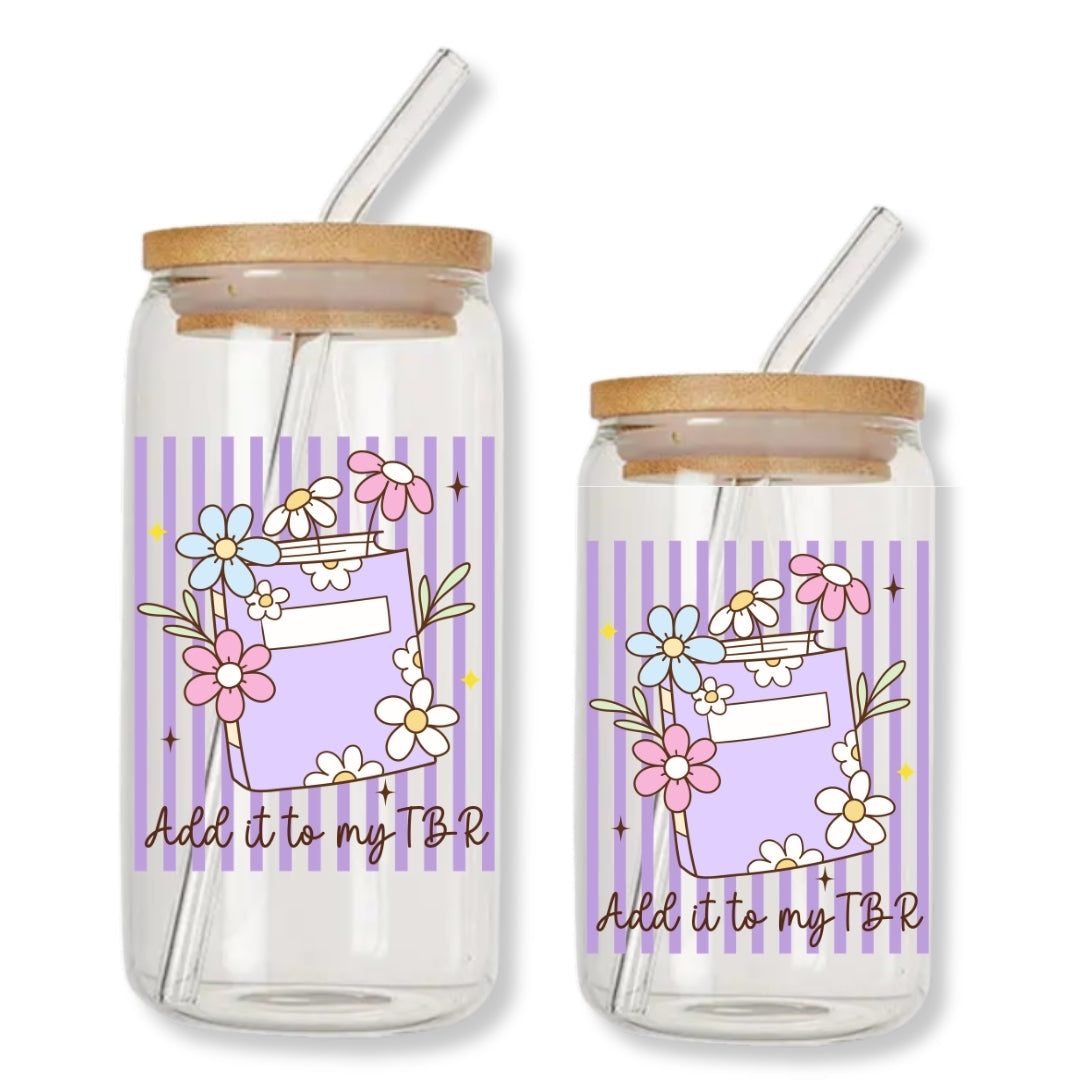 Add it to my TBR Stripes 16 oz. or 20 oz. Glass Can Cup Just So Happy