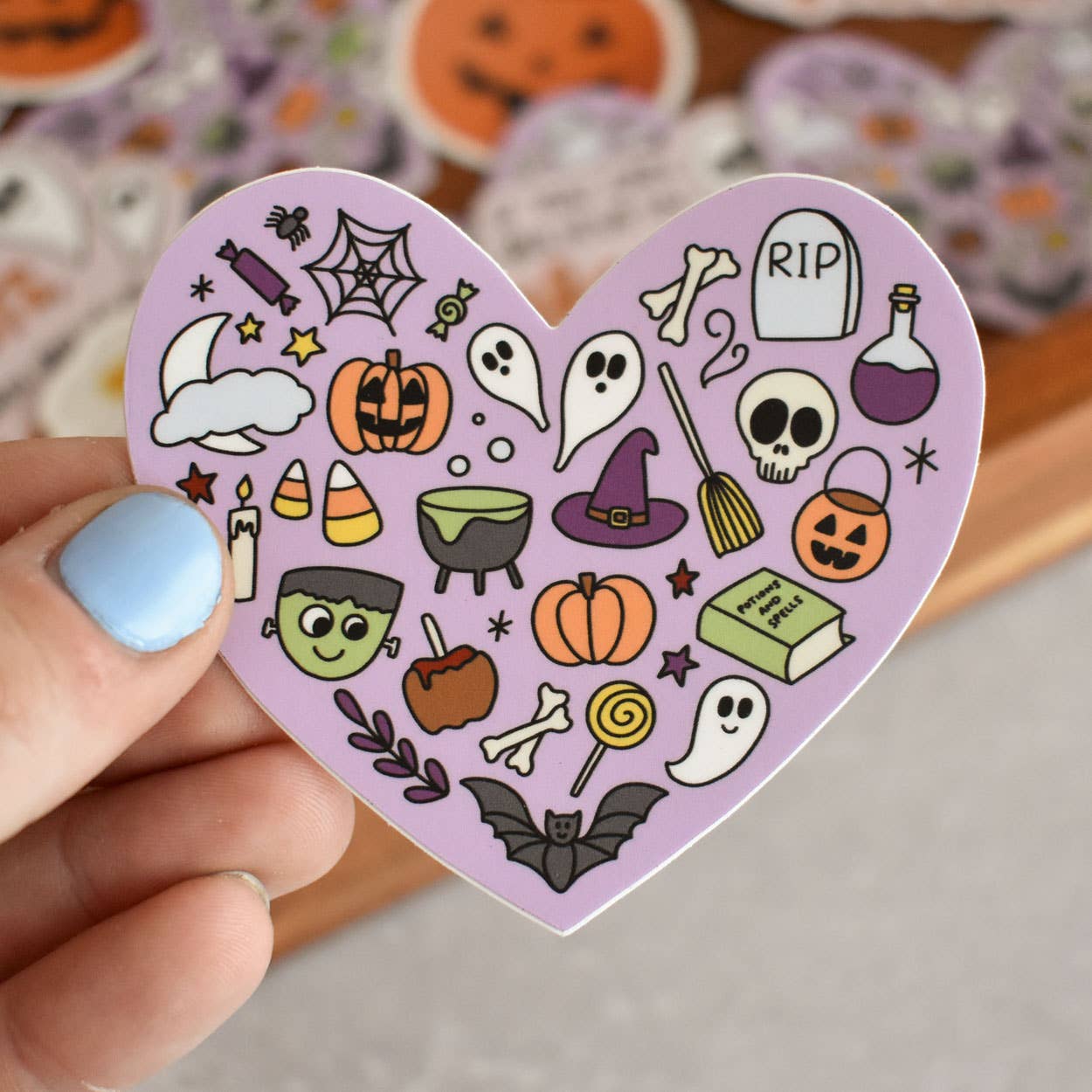 I Love Halloween Sticker - Doodle Heart