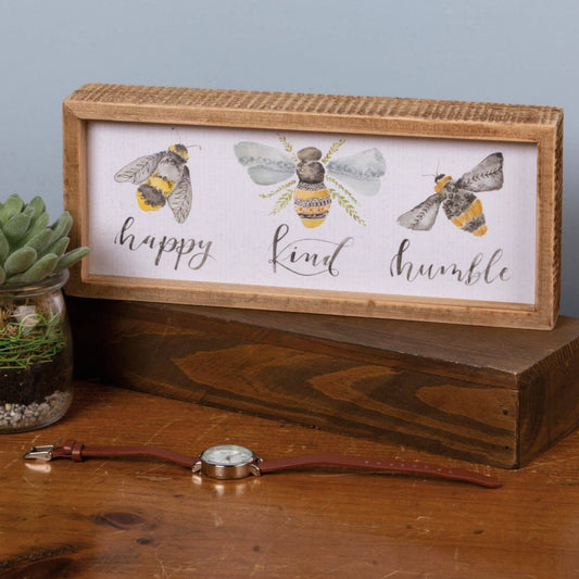 Bees Inset Box Sign Primitives by Kathy