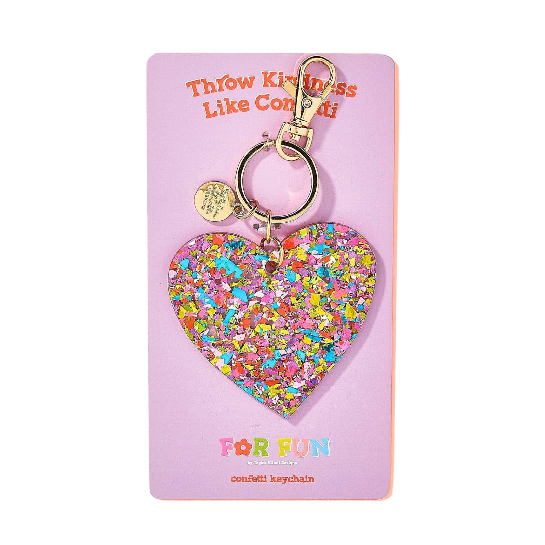 Colorful Confetti Heart Keychain Taylor Elliott Designs