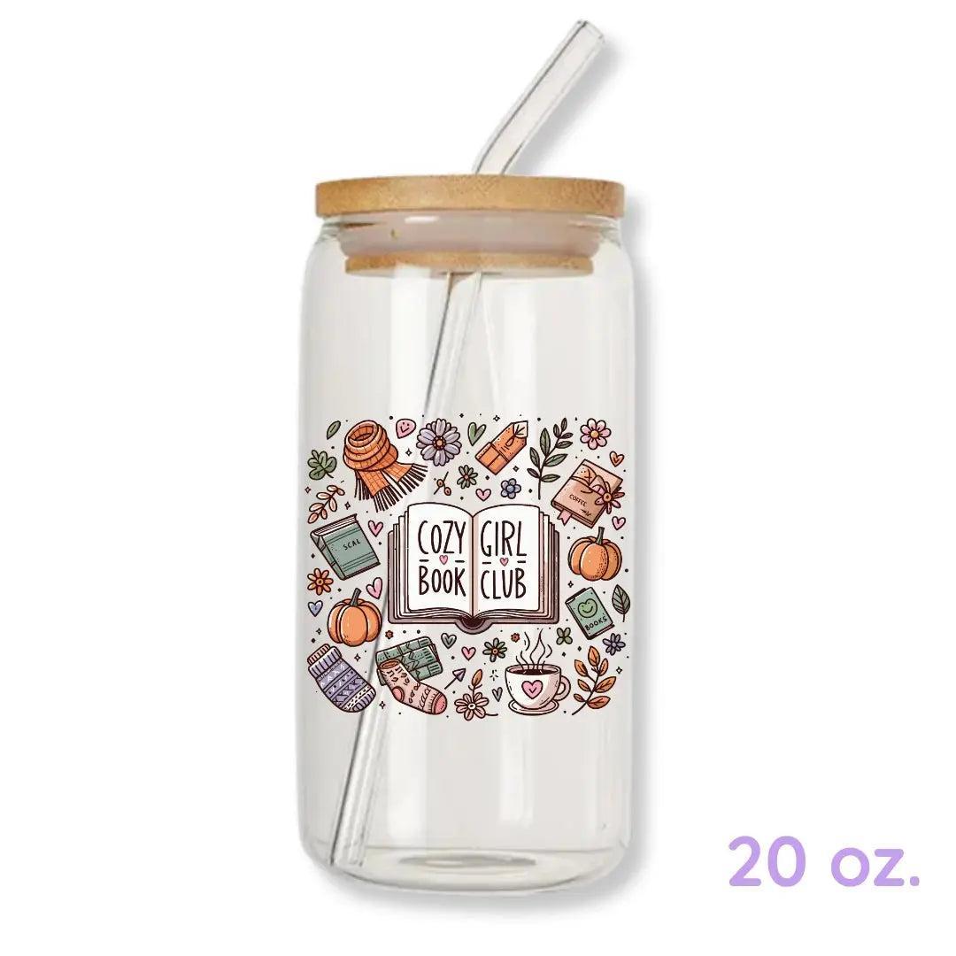 Cozy Girl Book Club Bookish 16 oz. or 20 oz. Glass Can Cup
