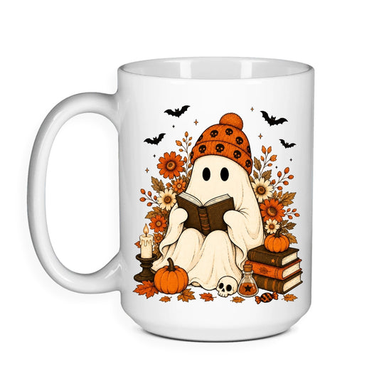 Cozy Reading Ghost - Halloween Bookish Mug