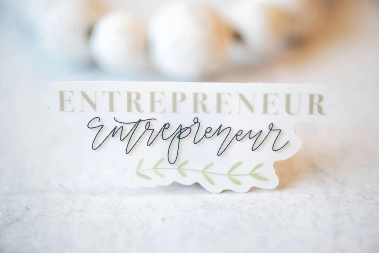 Entrepreneur Floral, Clear Vinyl Sticker 3 inch