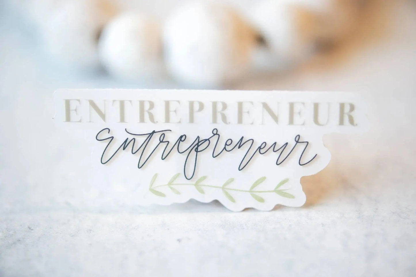 Entrepreneur Floral, Clear Vinyl Sticker 3 inch