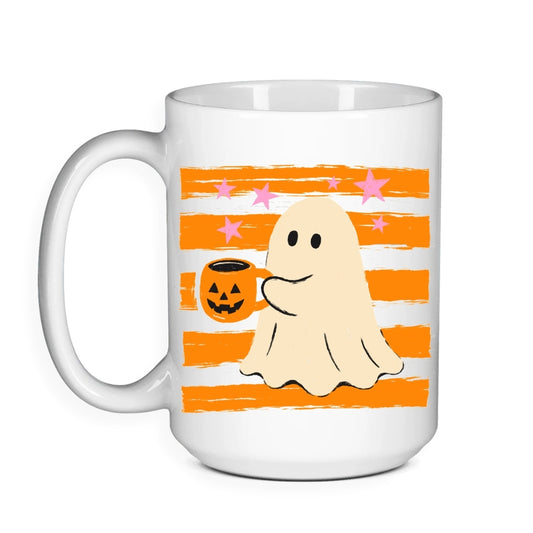 Ghost with Pumpkin Mug - Halloween Mug