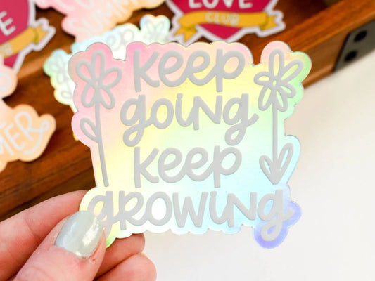Keep Going Keep Growing Inspirational Quote Sticker