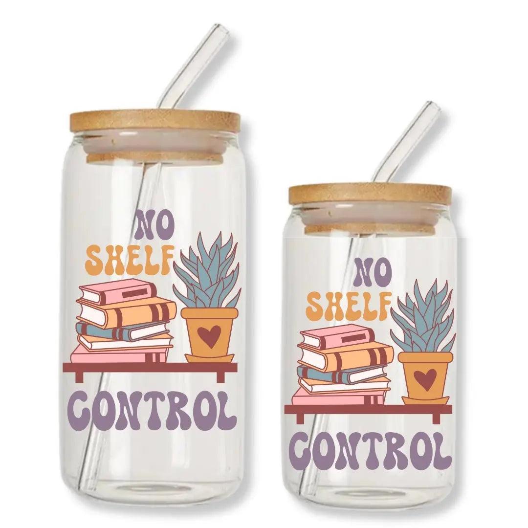 No Shelf Control Can Glass Tumbler with Bamboo Lid & Straw