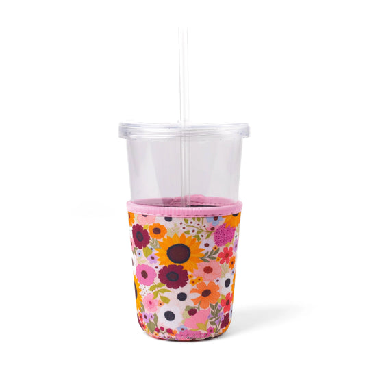 Rainbow Garden Drink Sleeve, Iced Coffee, Drink Cover