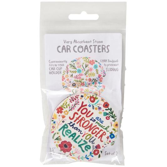 You Are So Much Stronger Than You Realize Car Coasters