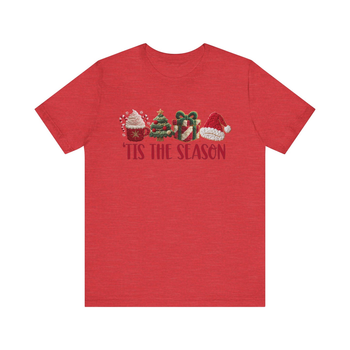 Tis the Season Icons Christmas T-Shirt - Faux Yarn