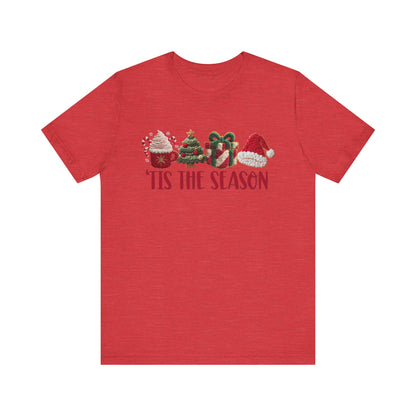 Tis the Season Icons Christmas T-Shirt - Faux Yarn