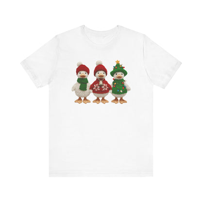 Cute Christmas Geese T-Shirt - Faux Yarn