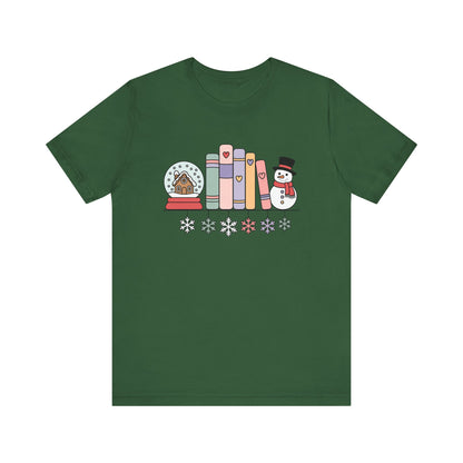Cozy Book Shelf Christmas T-Shirt
