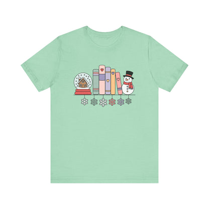 Cozy Book Shelf Christmas T-Shirt