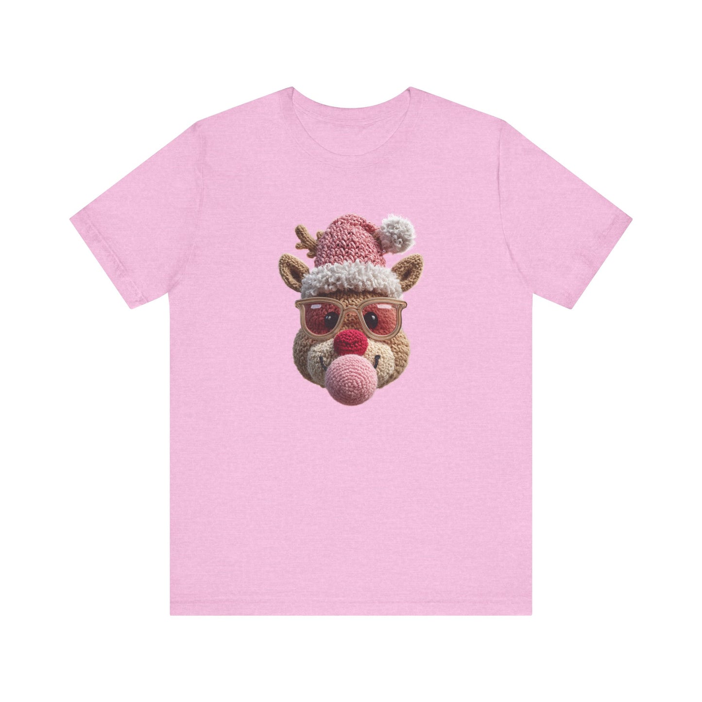 Reindeer Bubble Gum Christmas T-Shirt - Faux Yarn