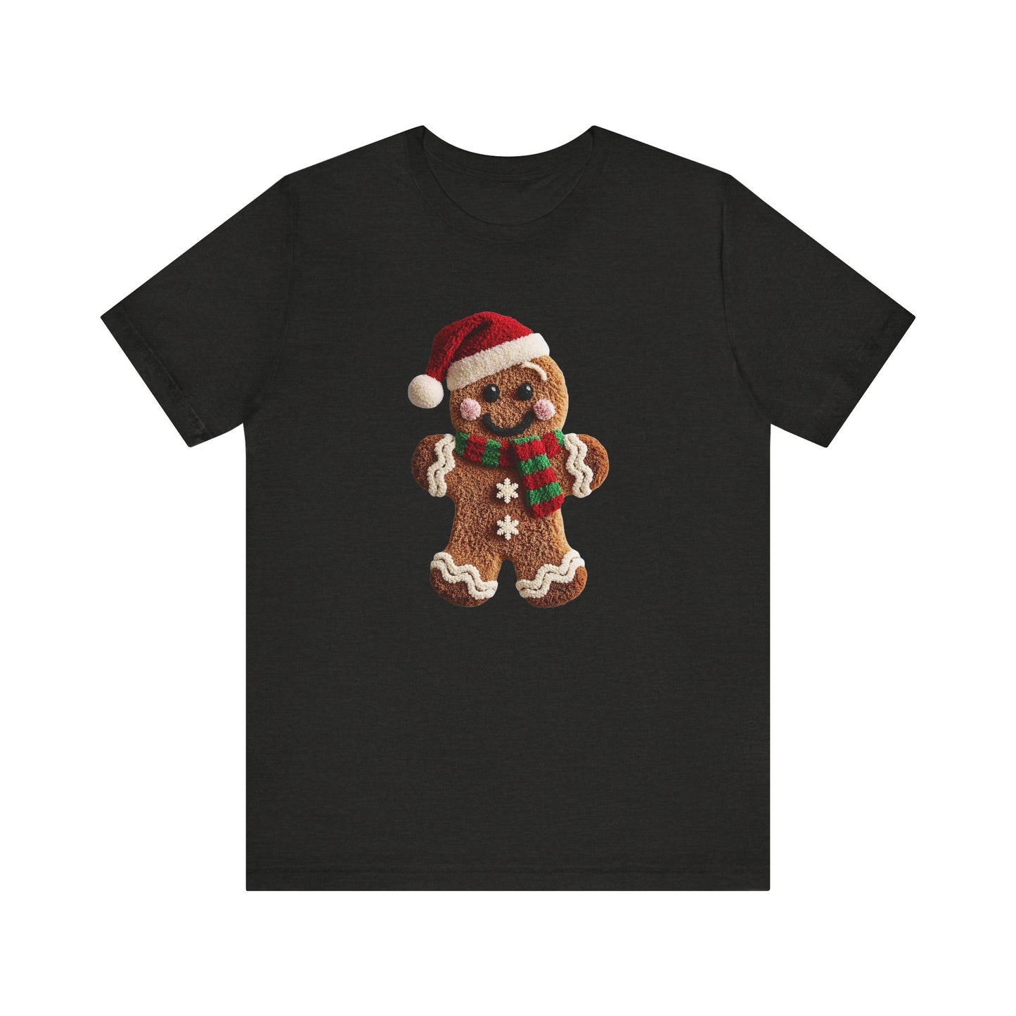 Ginger Bread Man Christmas T-Shirt - Faux Yarn