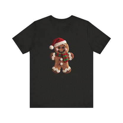 Ginger Bread Man Christmas T-Shirt - Faux Yarn