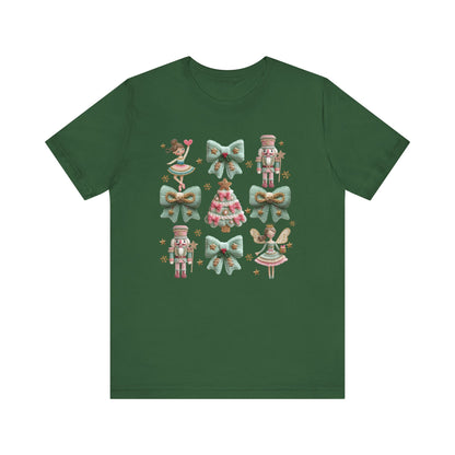 Nutcracker Coquette Christmas T-Shirt - Faux Yarn