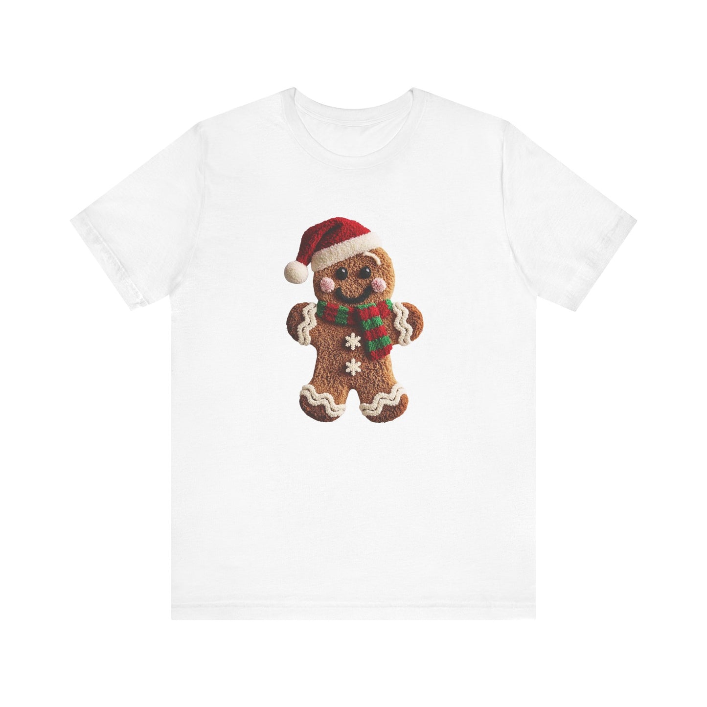 Ginger Bread Man Christmas T-Shirt - Faux Yarn