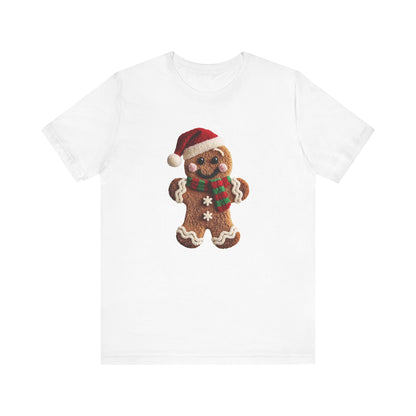 Ginger Bread Man Christmas T-Shirt - Faux Yarn