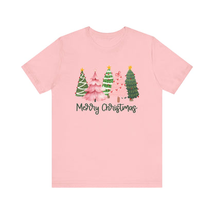 Pink Trees Merry Christmas T-Shirt