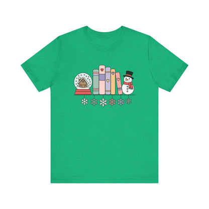 Cozy Book Shelf Christmas T-Shirt