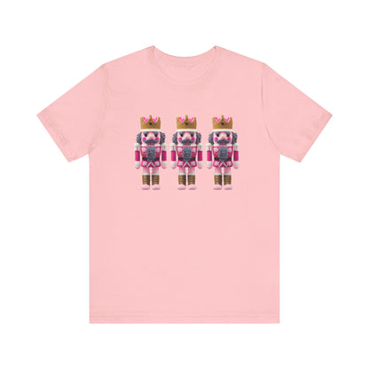 Pink Nutcrackers Christmas T-Shirt - Faux Yarn