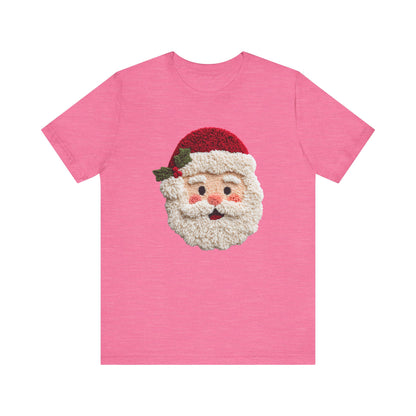 Santa Claus Christmas T-Shirt - Faux Yarn