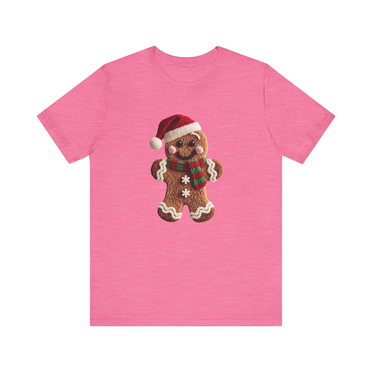 Ginger Bread Man Christmas T-Shirt - Faux Yarn
