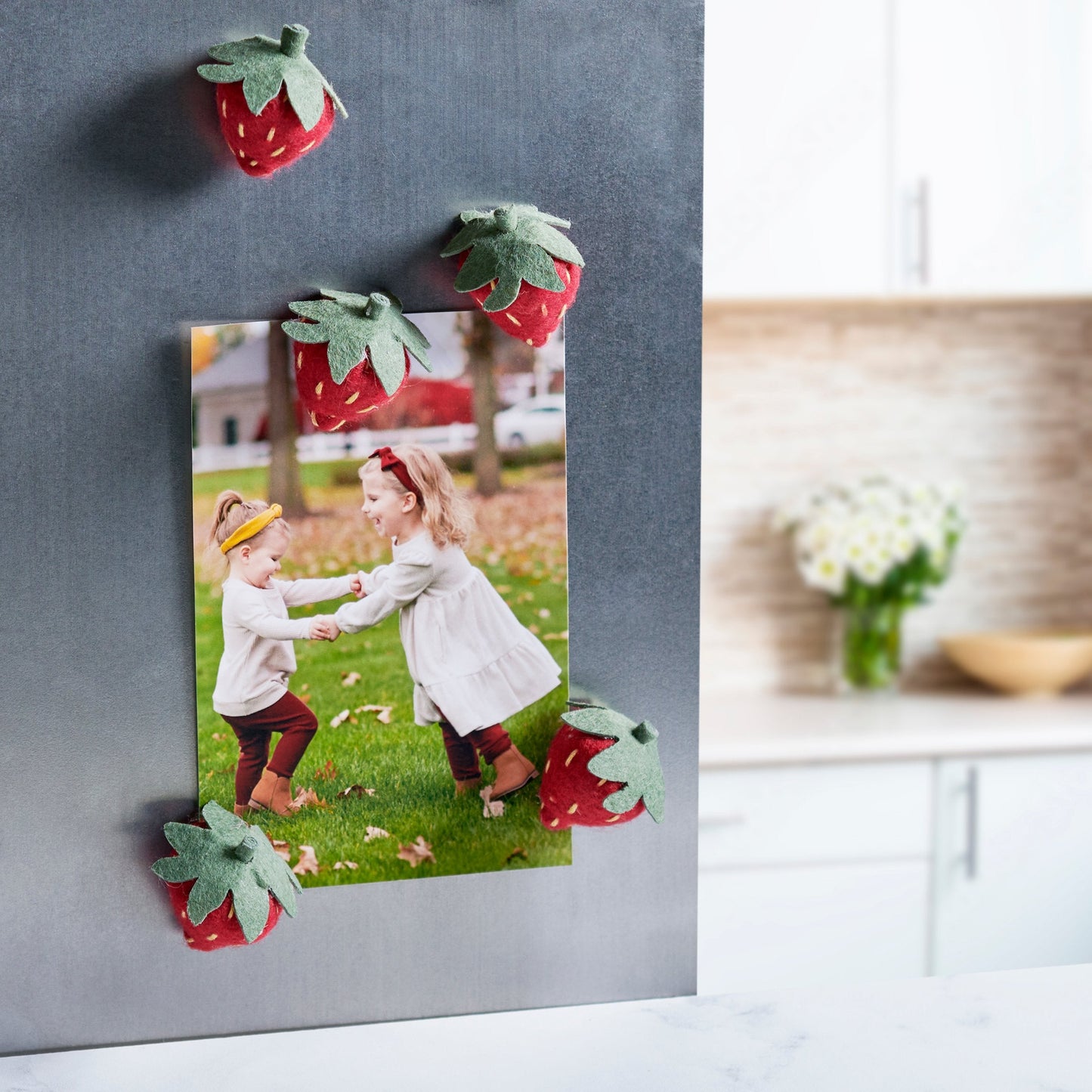 Strawberry Felt Magnet Set Primitives by Kathy