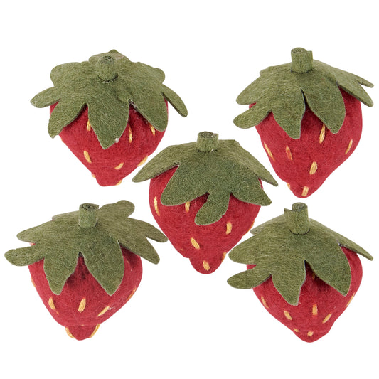 Strawberry Felt Magnet Set Primitives by Kathy