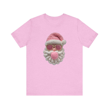 Santa Bubble Gum Christmas T-Shirt - Faux Yarn