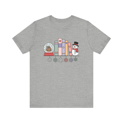 Cozy Book Shelf Christmas T-Shirt