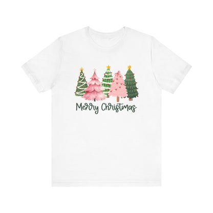 Pink Trees Merry Christmas T-Shirt