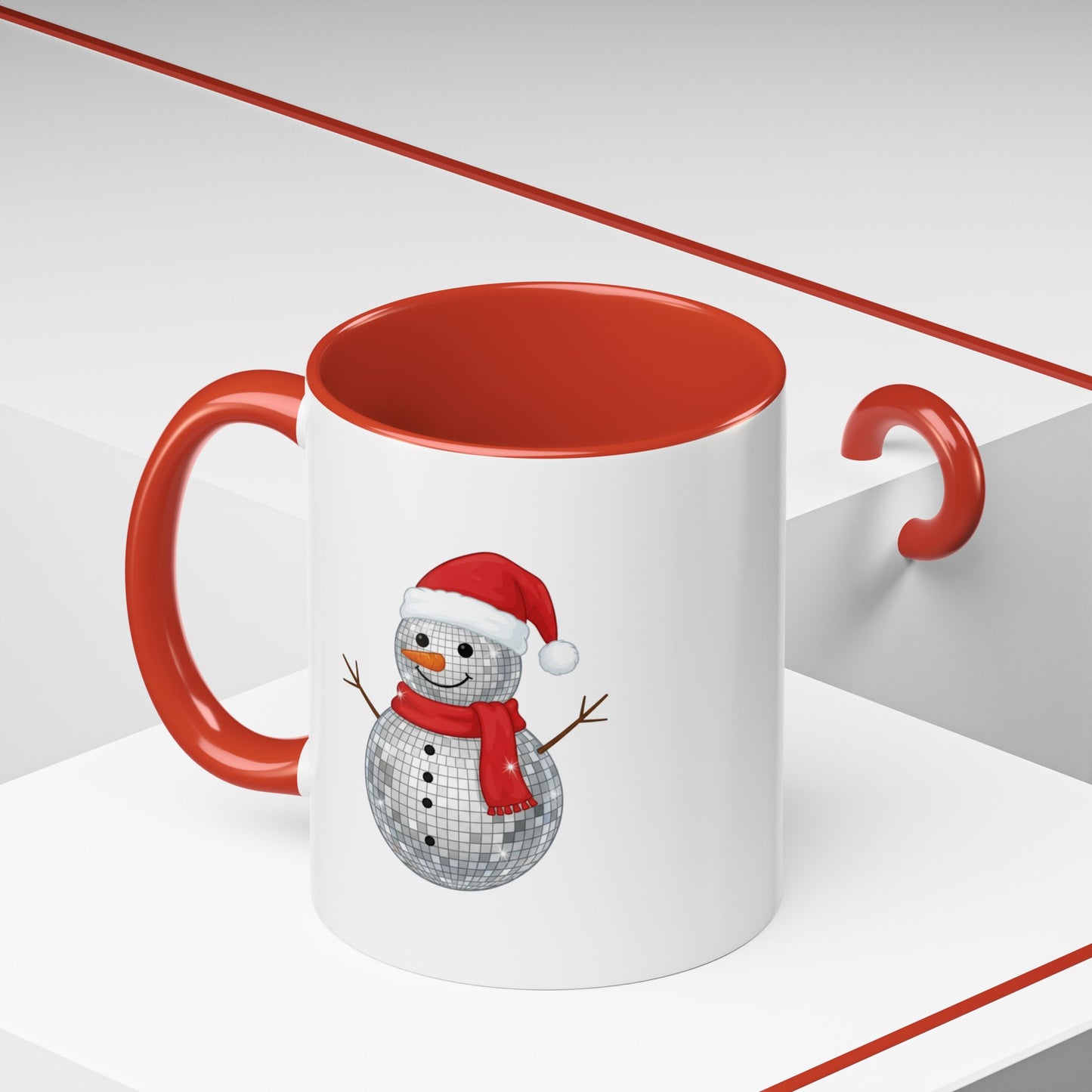 Disco Ball Snowman Christmas Coffee Mug - 11 oz. or 15 oz.