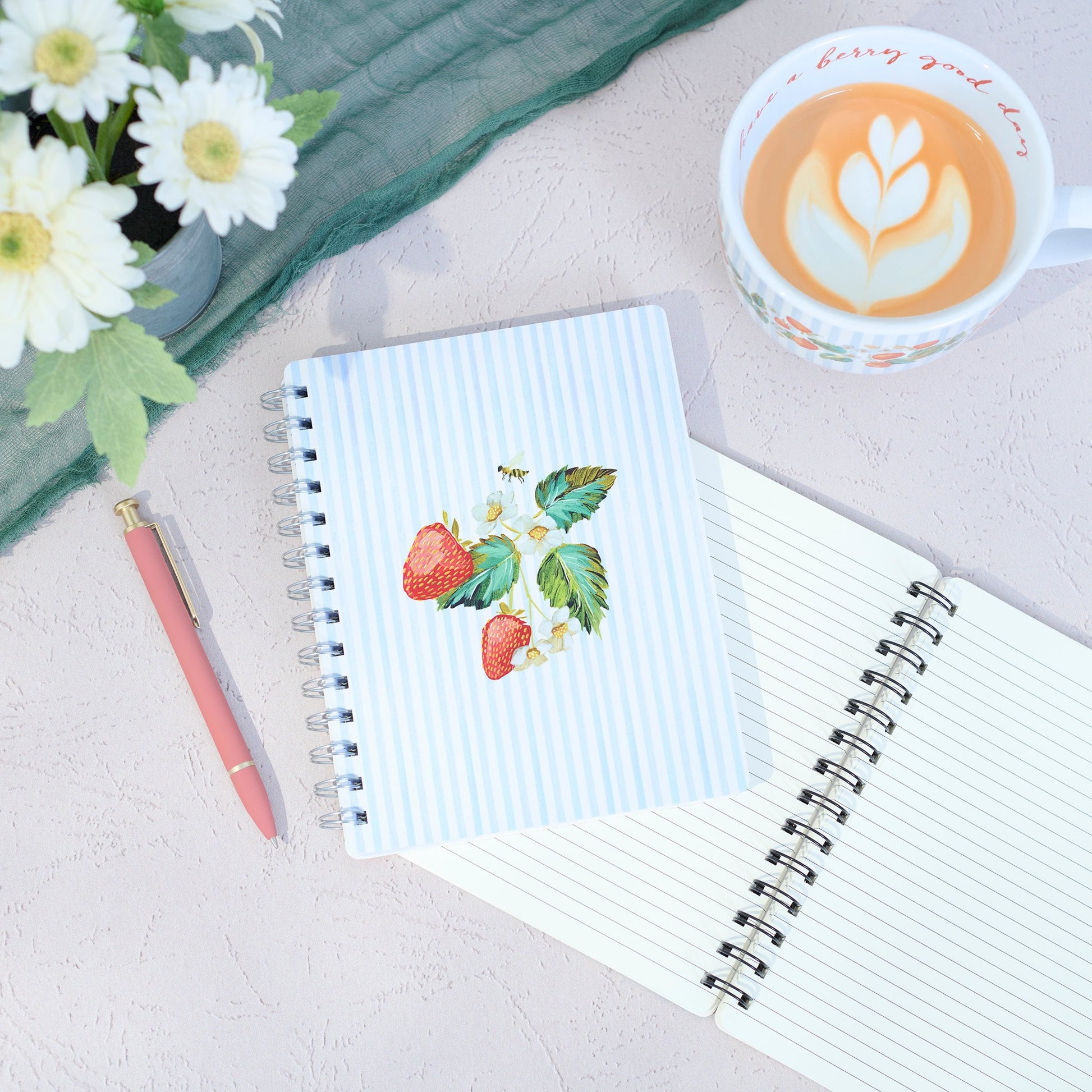 Strawberry Spiral Notebook Primitives by Kathy