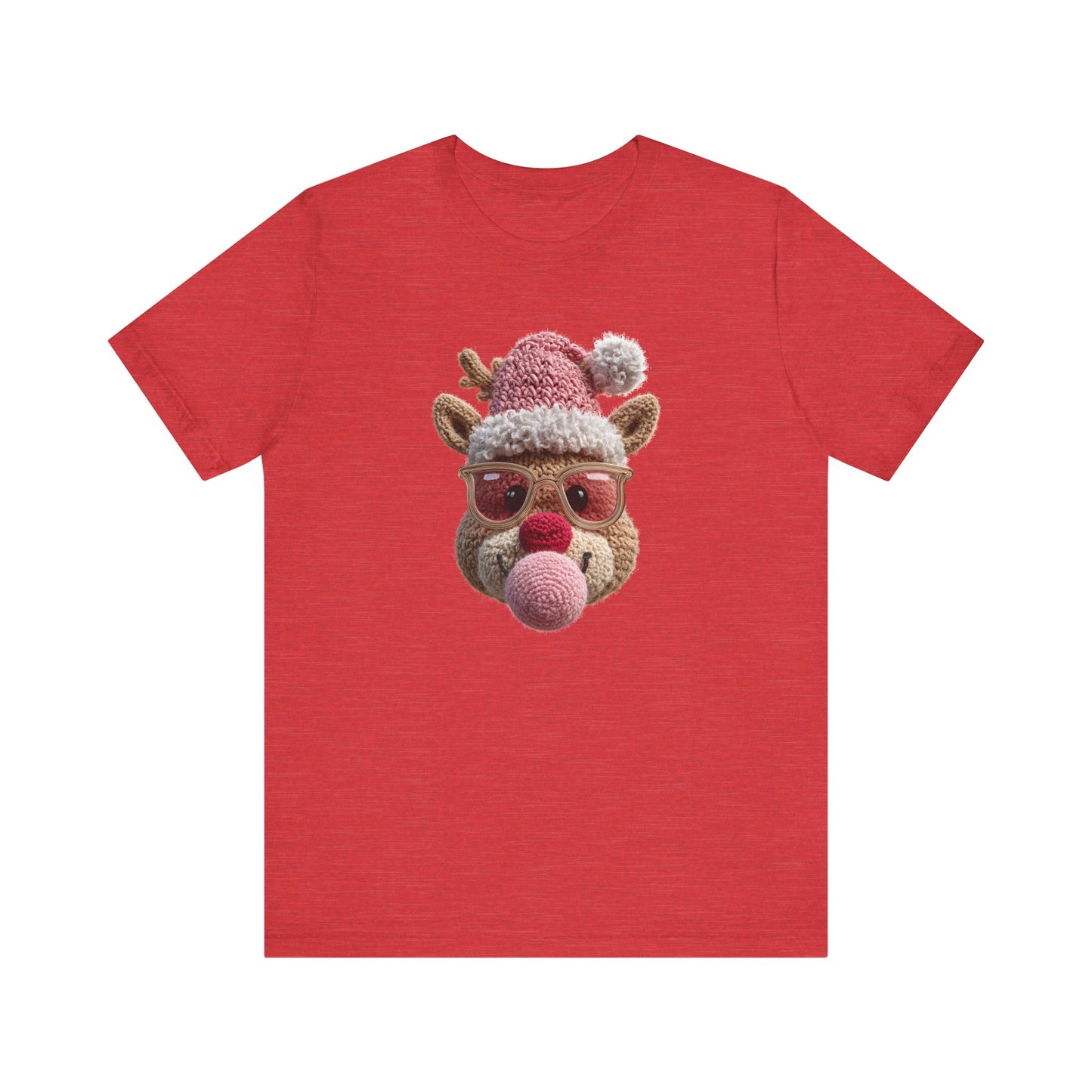 Reindeer Bubble Gum Christmas T-Shirt - Faux Yarn