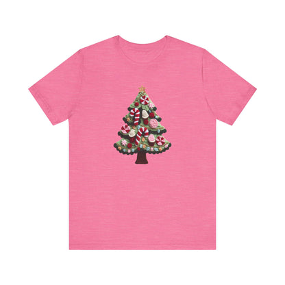 Cute Christmas Tree T-Shirt - Faux Yarn