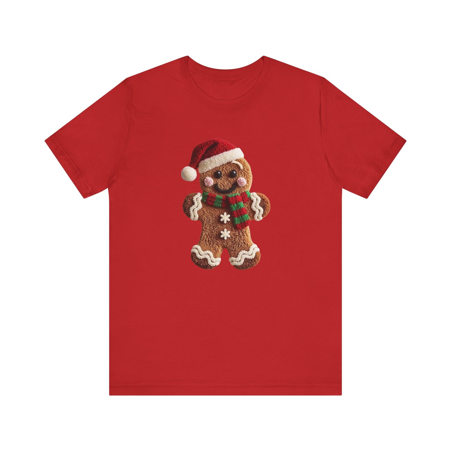 Ginger Bread Man Christmas T-Shirt - Faux Yarn