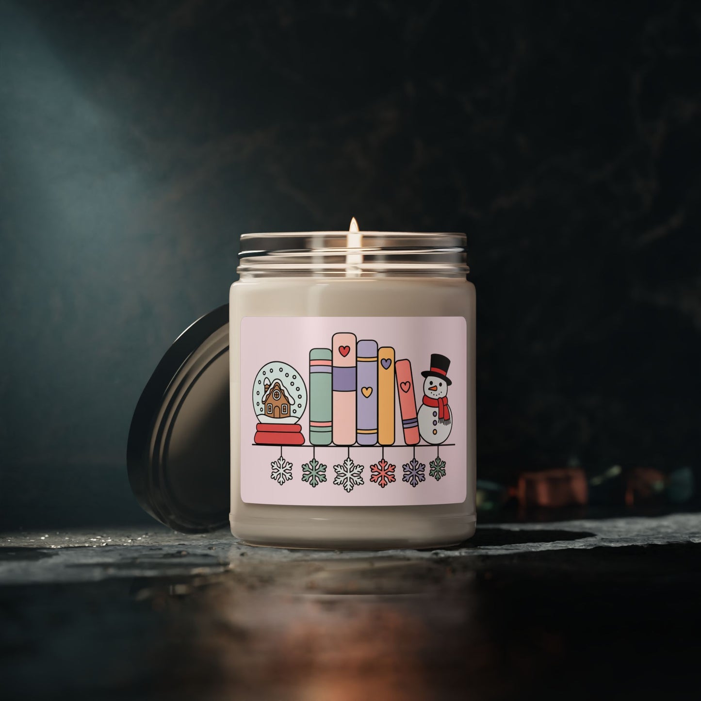 Cozy Book Shelf Christmas 9oz Scented Soy Candle