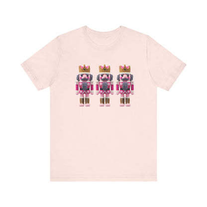 Pink Nutcrackers Christmas T-Shirt - Faux Yarn