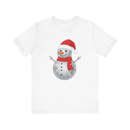 Disco Ball Snowman Christmas T-Shirt