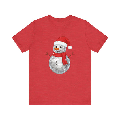 Disco Ball Snowman Christmas T-Shirt