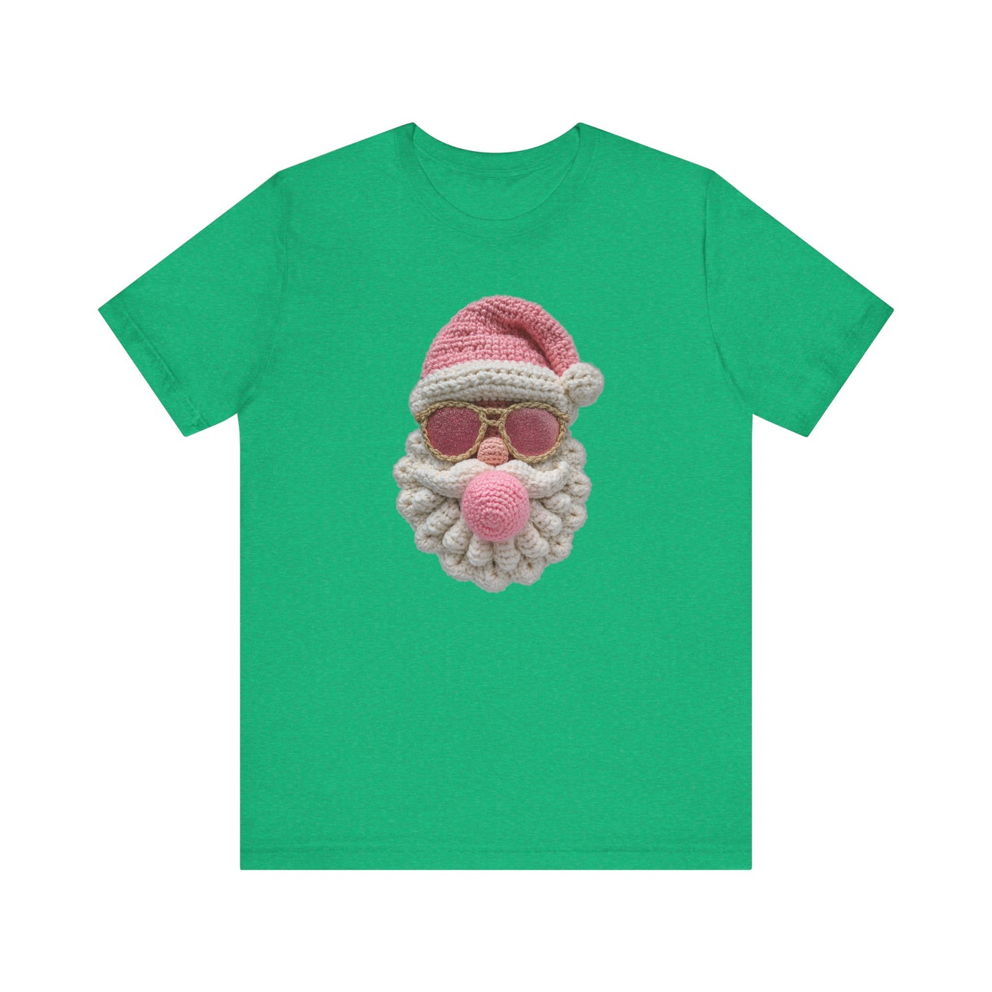 Santa Bubble Gum Christmas T-Shirt - Faux Yarn