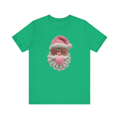 Santa Bubble Gum Christmas T-Shirt - Faux Yarn