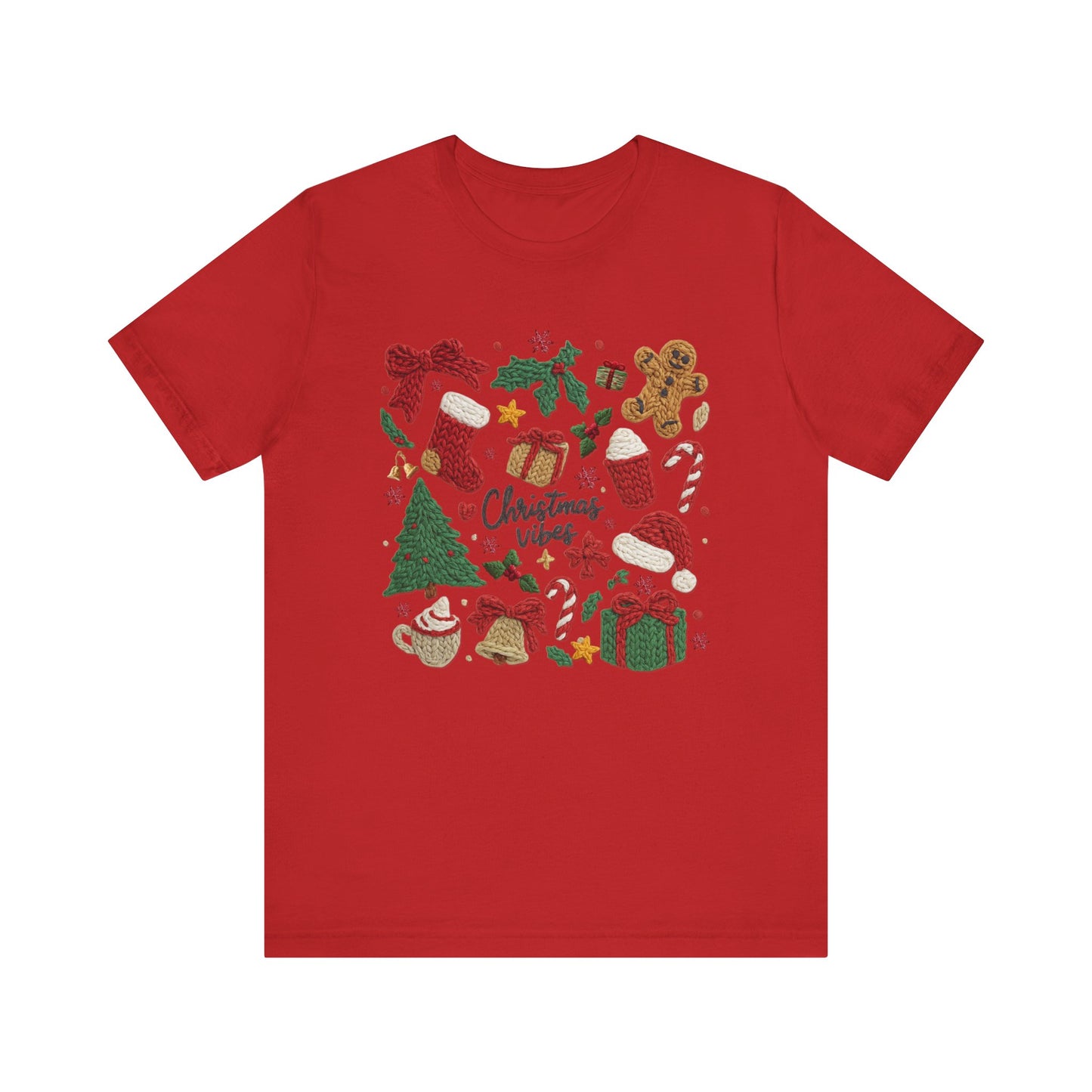 Christmas Vibes T-Shirt - Faux Yarn