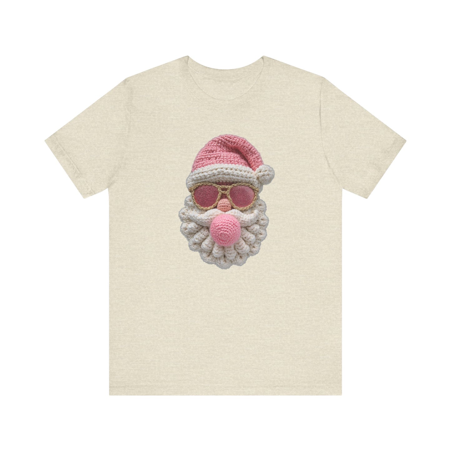 Santa Bubble Gum Christmas T-Shirt - Faux Yarn