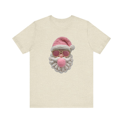 Santa Bubble Gum Christmas T-Shirt - Faux Yarn